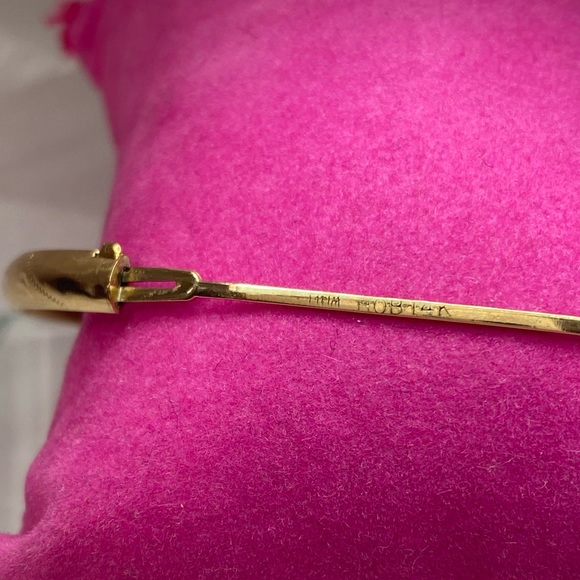 14K YELLOW GOLD vintage etched bangle bracelet REAL GOLD - Picture 11 of 17